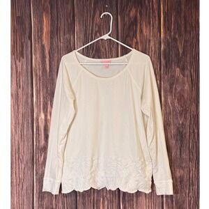 Lilly Pulitzer SANDY EMBROIDERY POPOVER White Under The Sea Eyelet Size Large